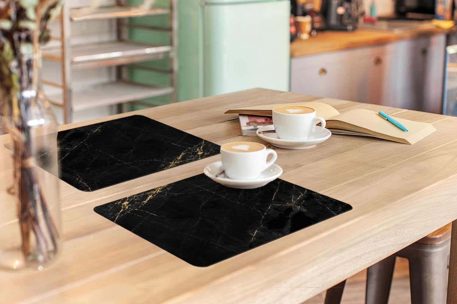 Detalle 2 de KitchenYeah placemats set van 6, vinyl met marmerlook, 45 x 30 cm