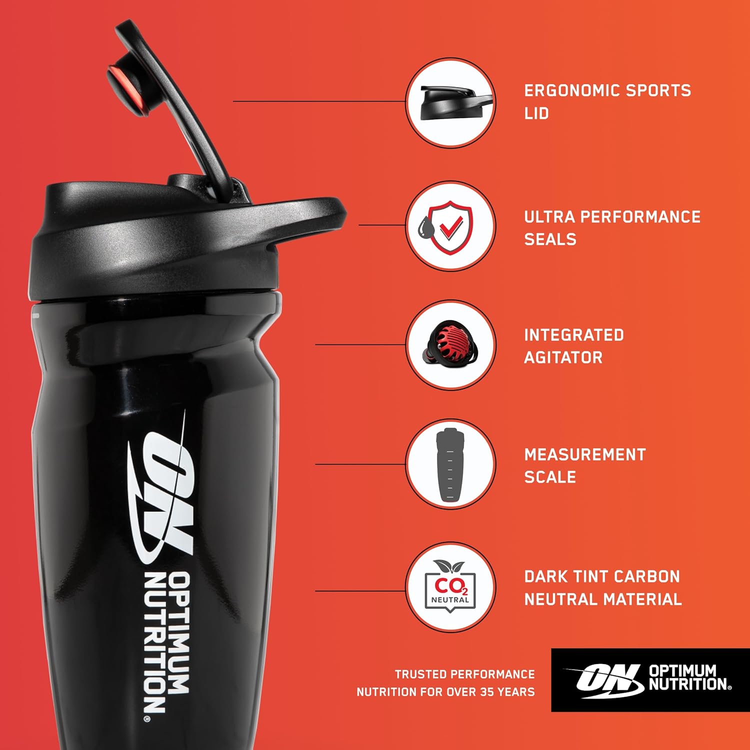 Thumbnail 2 de Optimum Nutrition Opti-Lock 700ml shaker 🥤