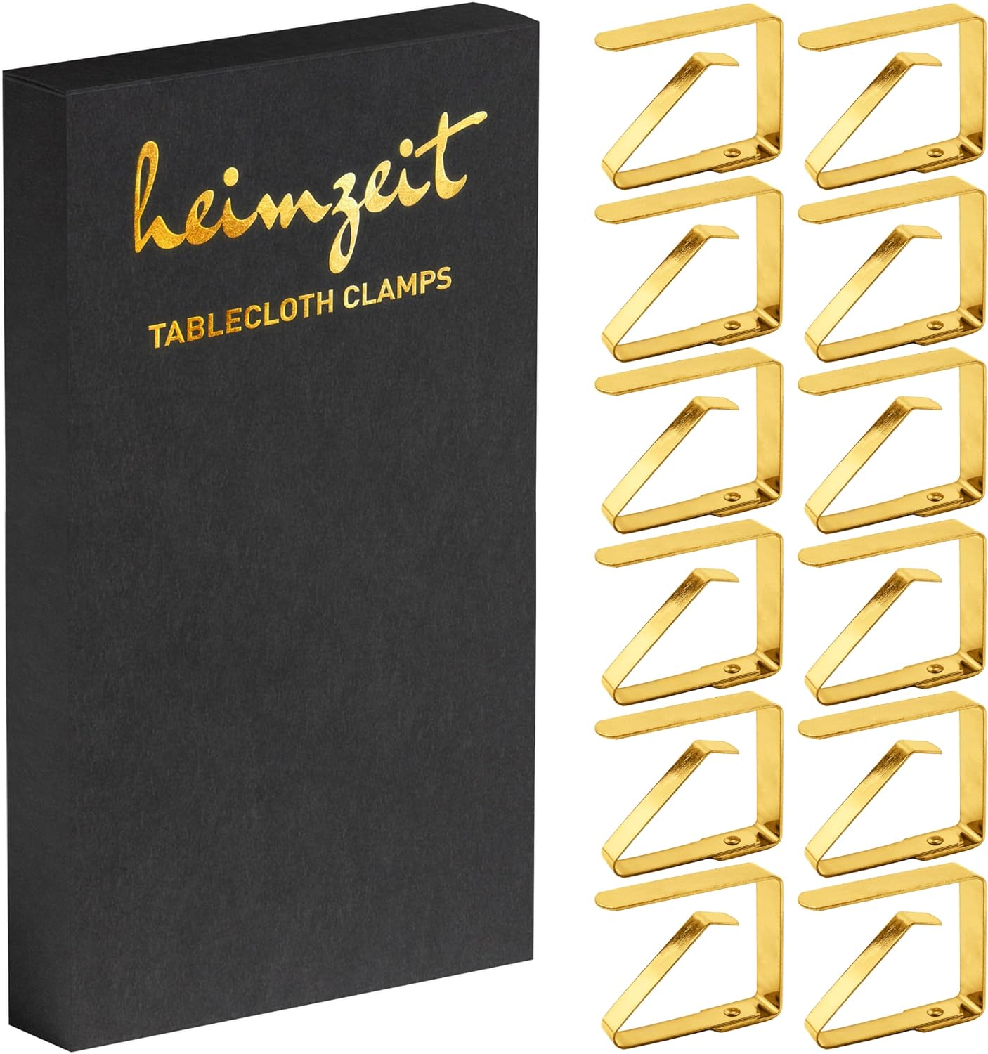 Detalle de heimzeit tafelkleedklemmen van roestvrij staal, goud, set van 12