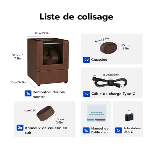 Thumbnail 9 de Mcbazel Remontoir automatique pour deux montres, LED et rotation bidirectionnelle