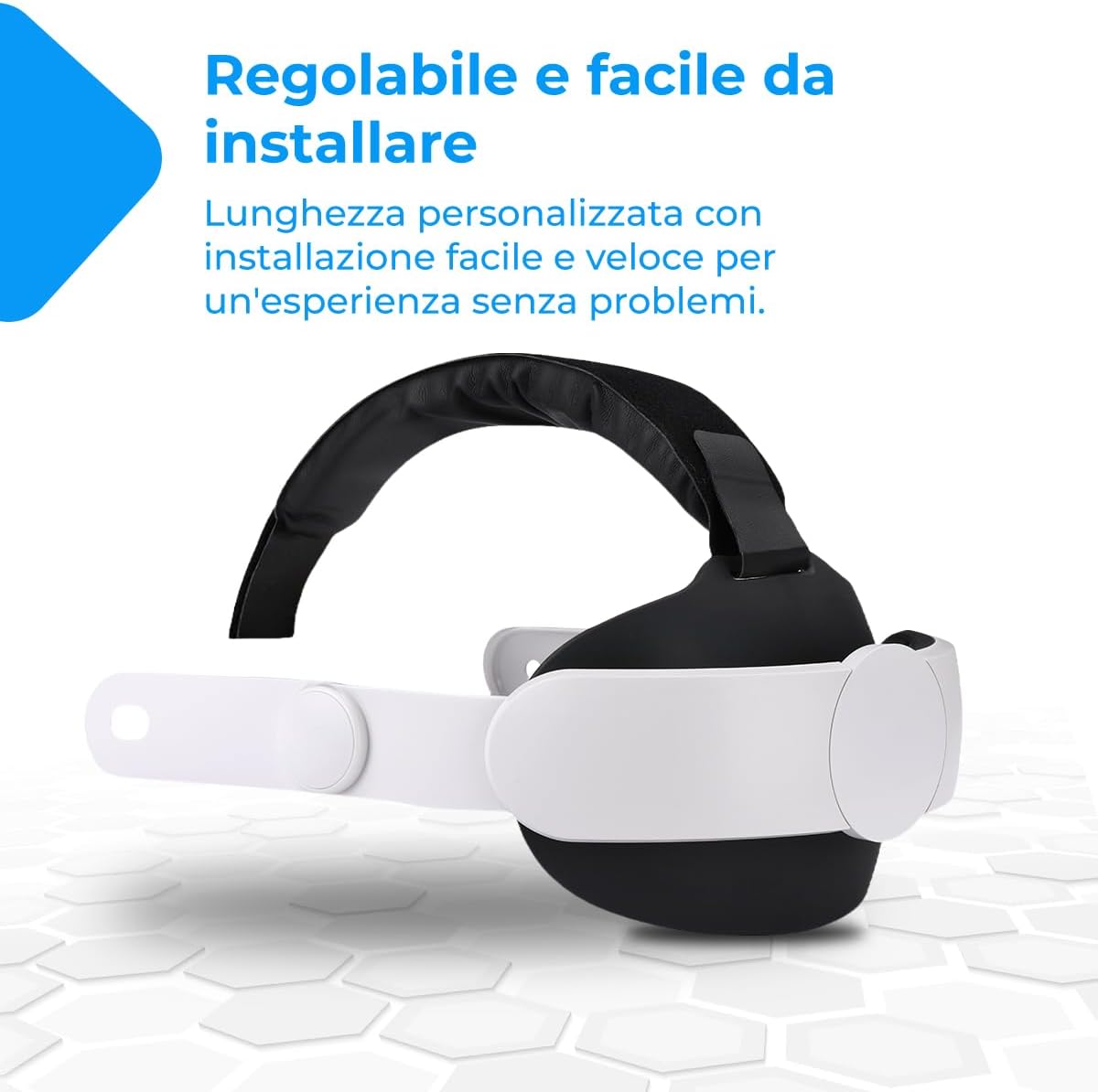Detalle de NK cinturino compatibile con Meta Quest 3S e Quest 3 (colore bianco) con lunghezza regolabile e imbottitura