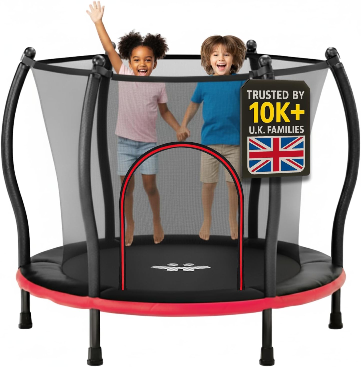 Thumbnail 6 de Happin® 55” Toddler Trampoline with Safety Enclosure Net (Ages 1-6) – Indoor & Outdoor Kids Rebounder