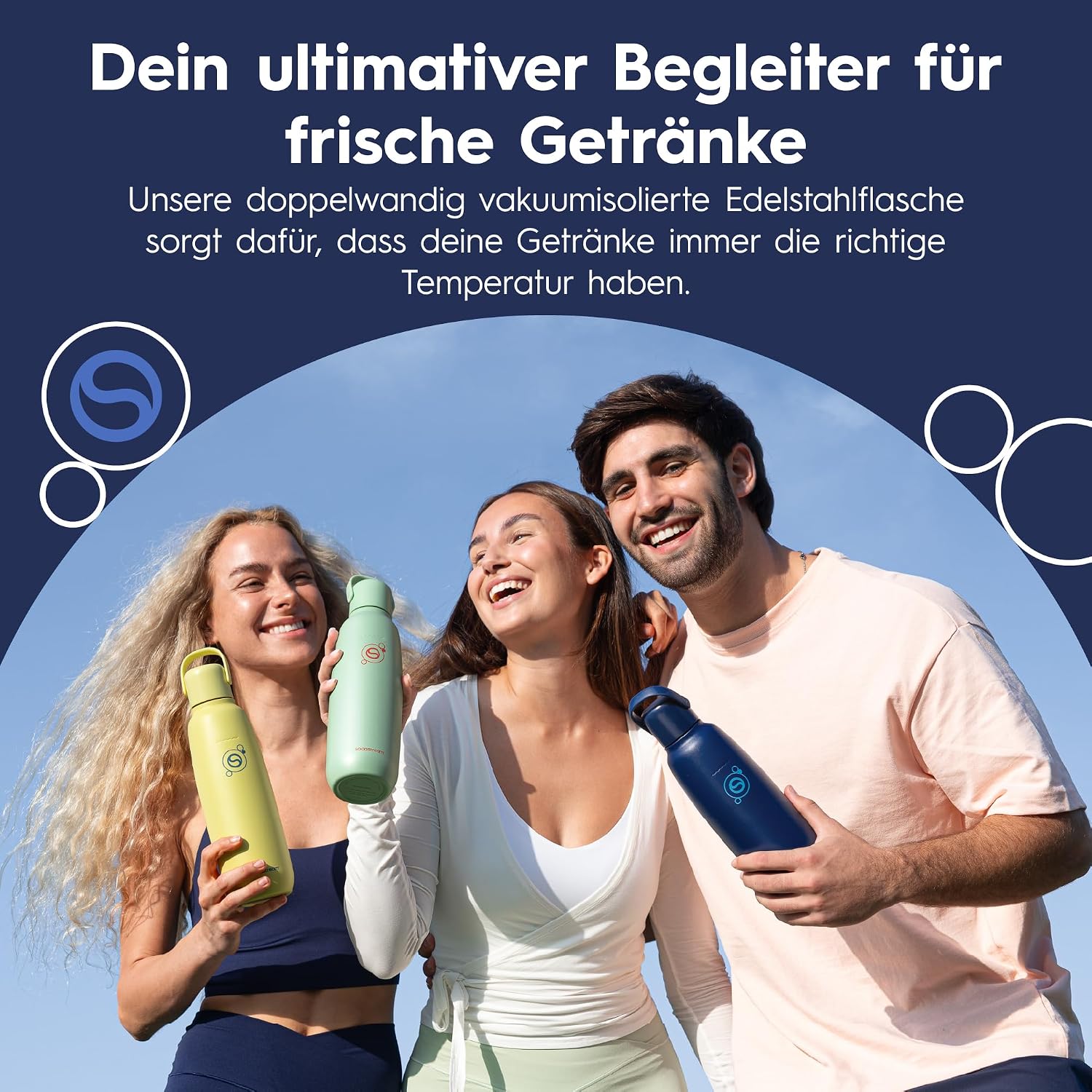 Detalle de SodaStream fizz&go COOL Edelstahlflasche 0,9 L – Blueberry, kompatibel mit DUO, E-DUO, TERRA, ART, ENSO