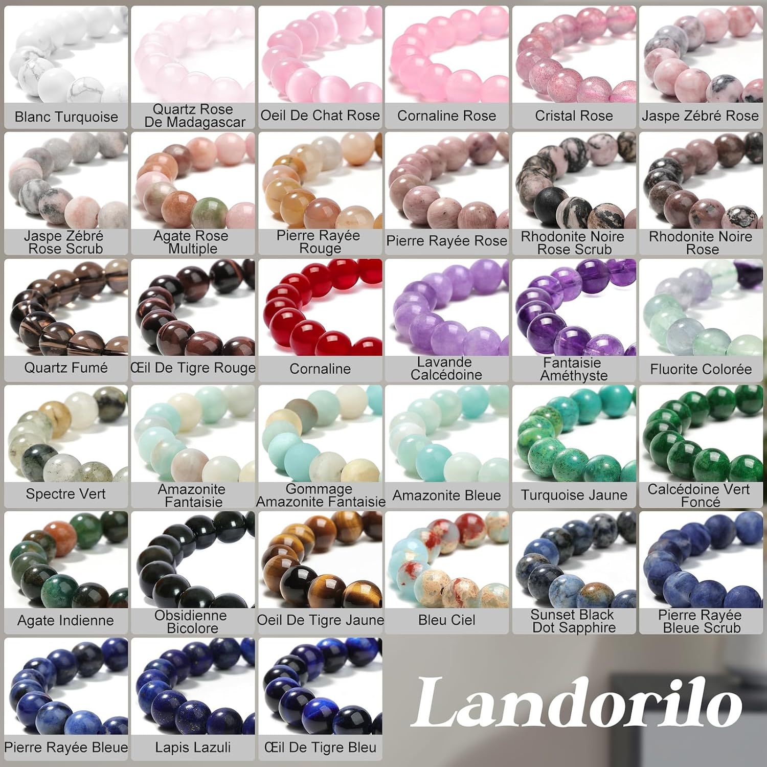 Thumbnail 6 de Landorilo Bracelet Pierre Naturelle 8 mm