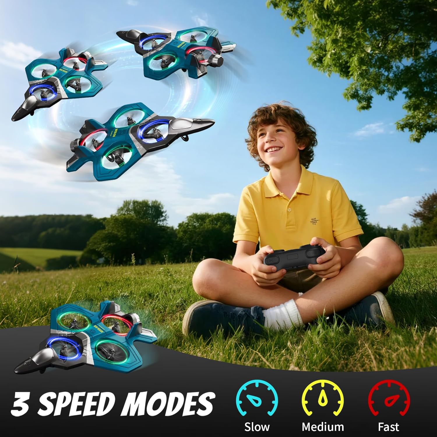 Thumbnail 4 de 4DRC V50 RC plane with 2 batteries and lights ✈