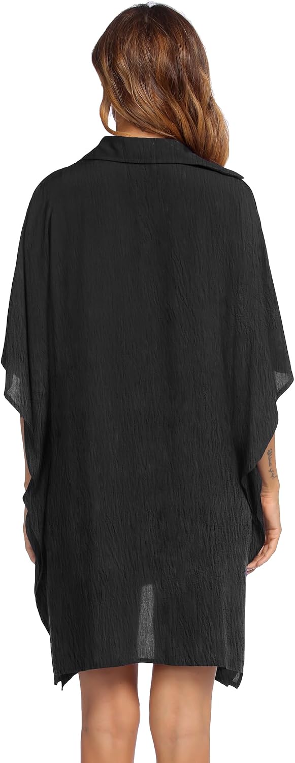 Detalle 2 de Ekouaer Swimsuit Cover-Up Shirt, Button-Down