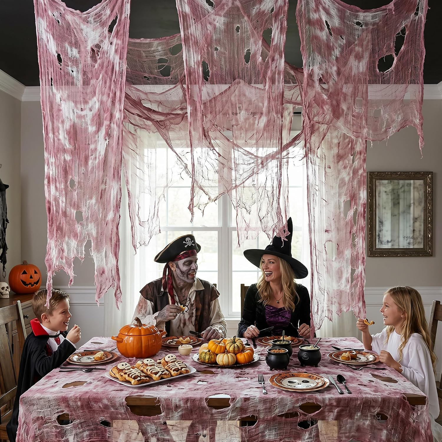 Thumbnail 6 de RunNico RN-411Purple-Blood-Stain-1.8x5m Halloween Gauze, Purple Fine-Yarn Decor