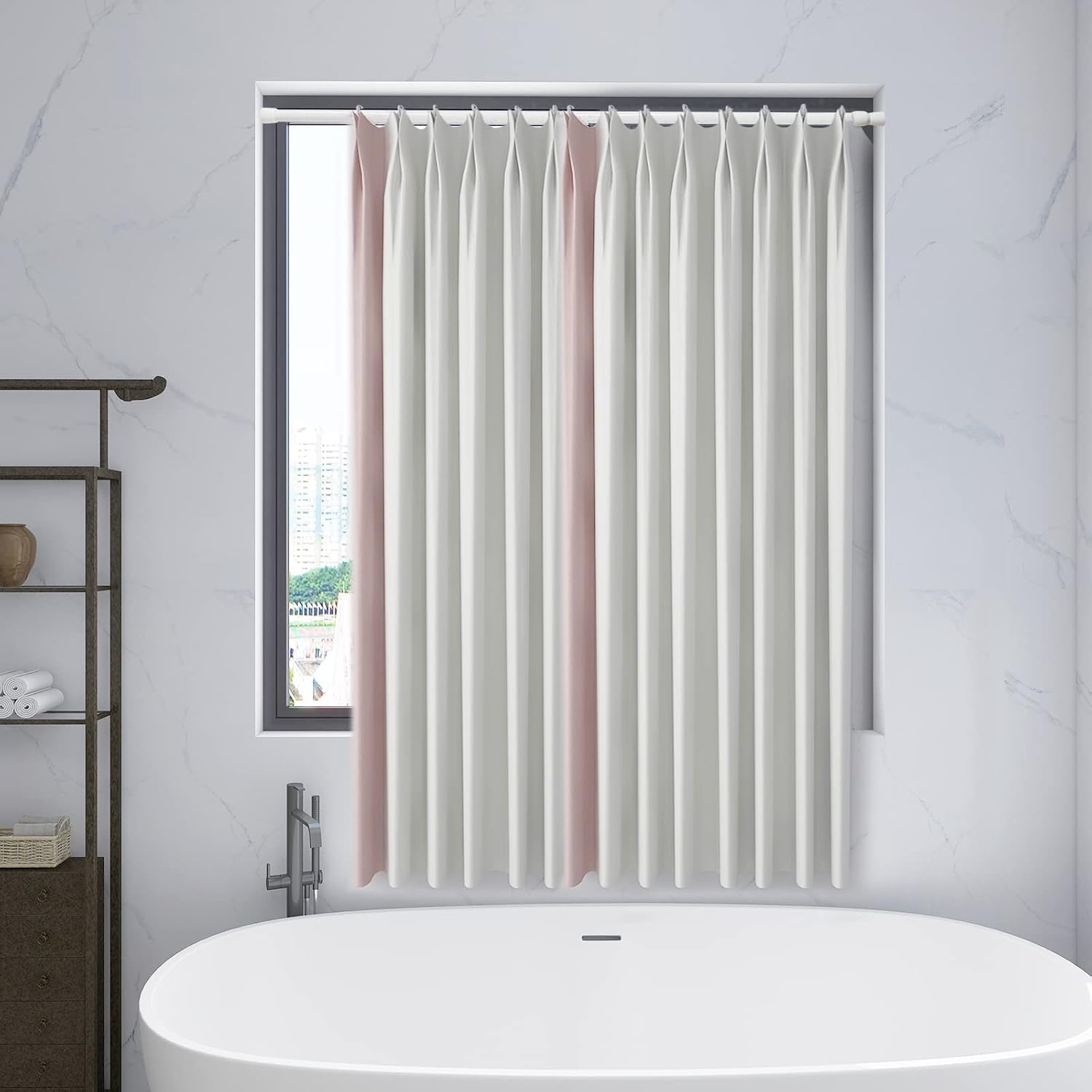 Detalle de Feligio Ausziehbare Duschvorhangstange 60–110 cm