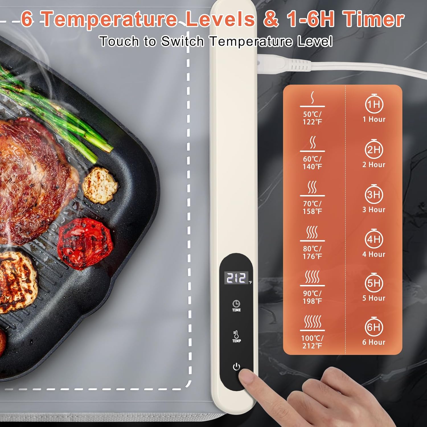 Detalle 2 de FYY Warming Mat for Food with Heat-Resistant Pad