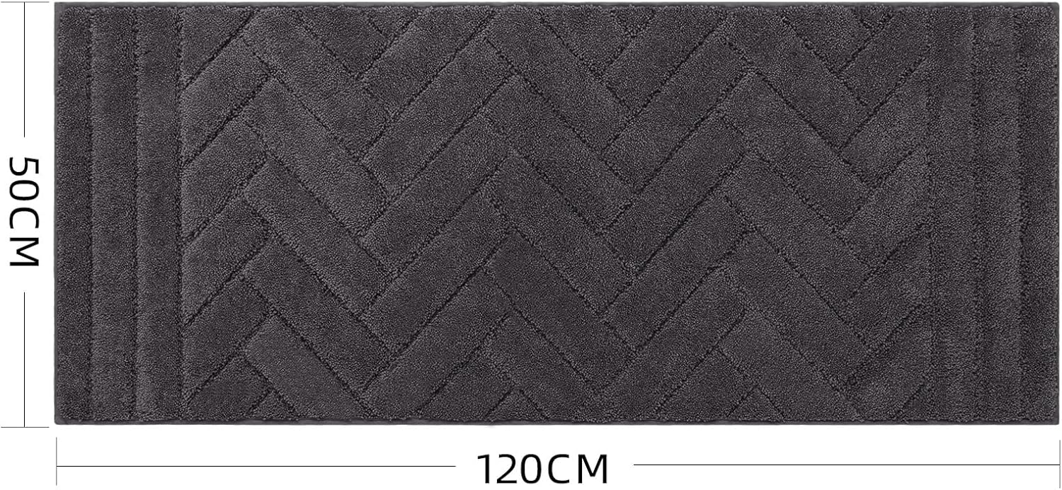 Detalle 2 de Biscpro Badematte Lang 50x120 cm – Waschbare, rutschfeste Fußmatte für Eingänge und Flur