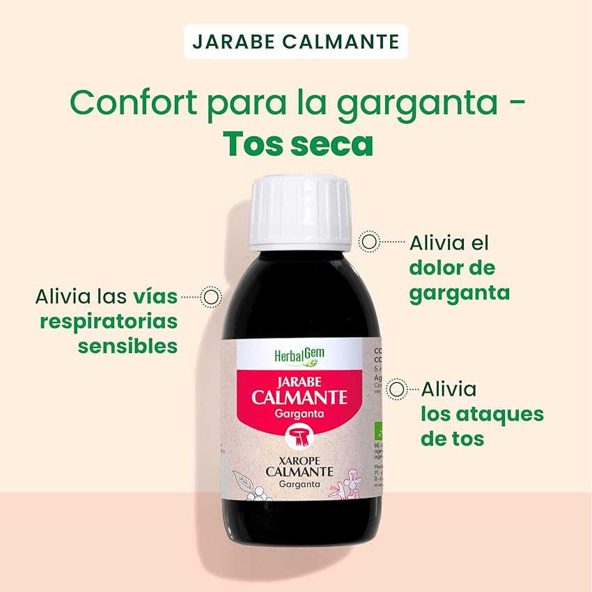 Detalle 2 de HERBALGEM Jarabe Calmante Garganta Orgánico 150ml