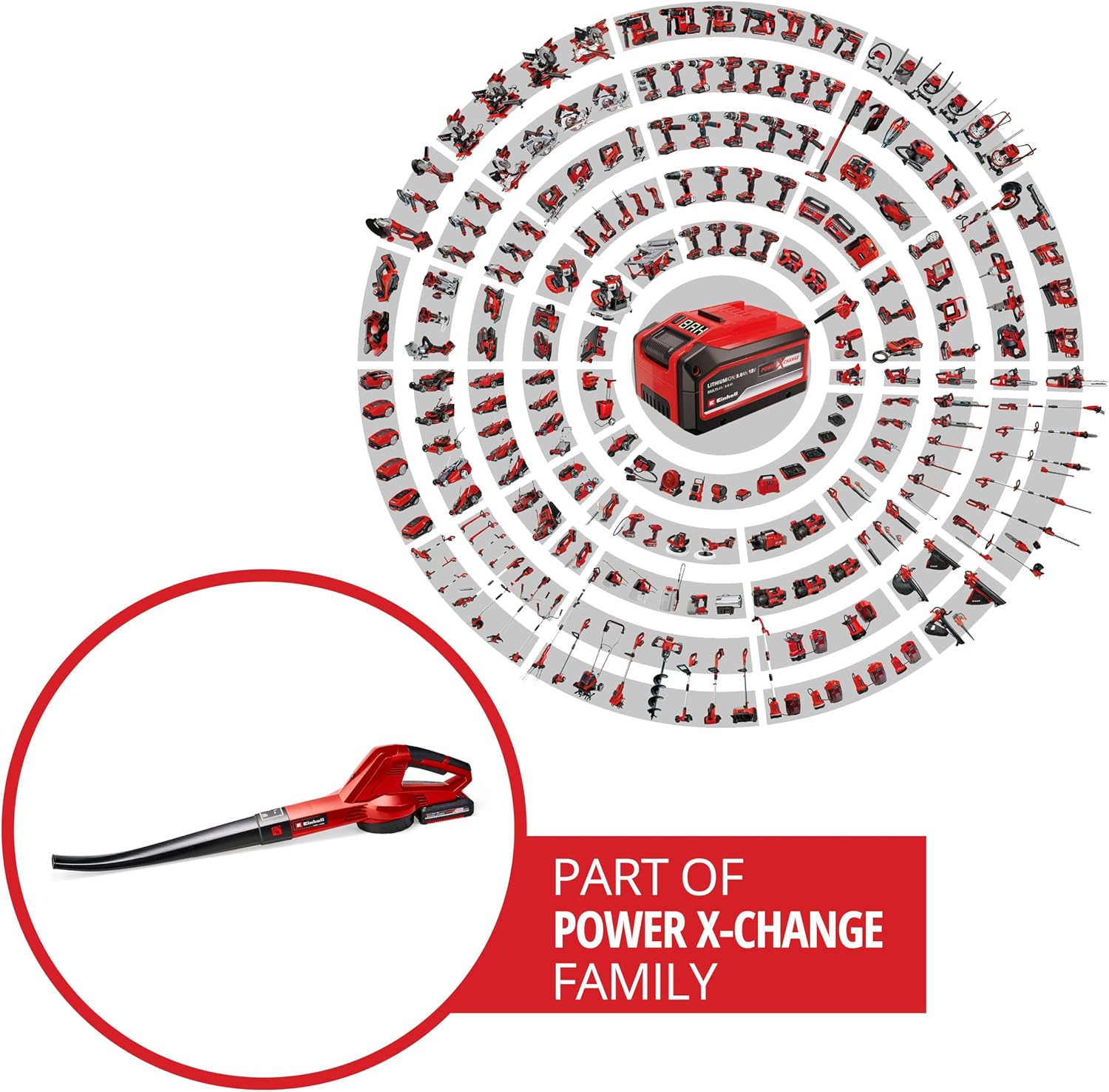 Thumbnail 1 de Einhell GC-CL 18 Li E Kit: soffiatore Power X-Change da 18 V con batteria da 2 Ah e caricabatteria