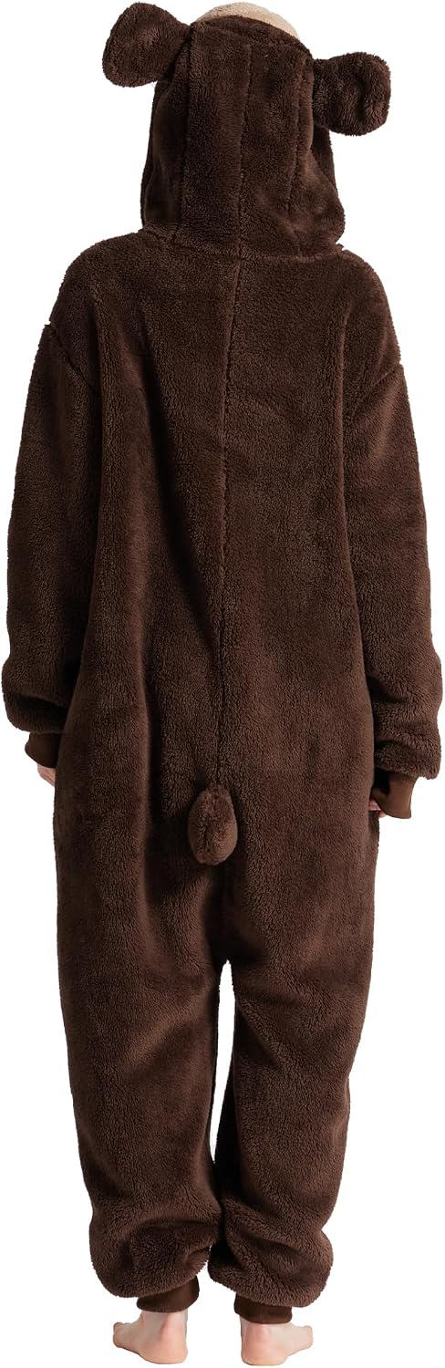 Thumbnail 2 de dressfan Unisex Fuzzy Bear Onesie Pajamas for Halloween and Christmas