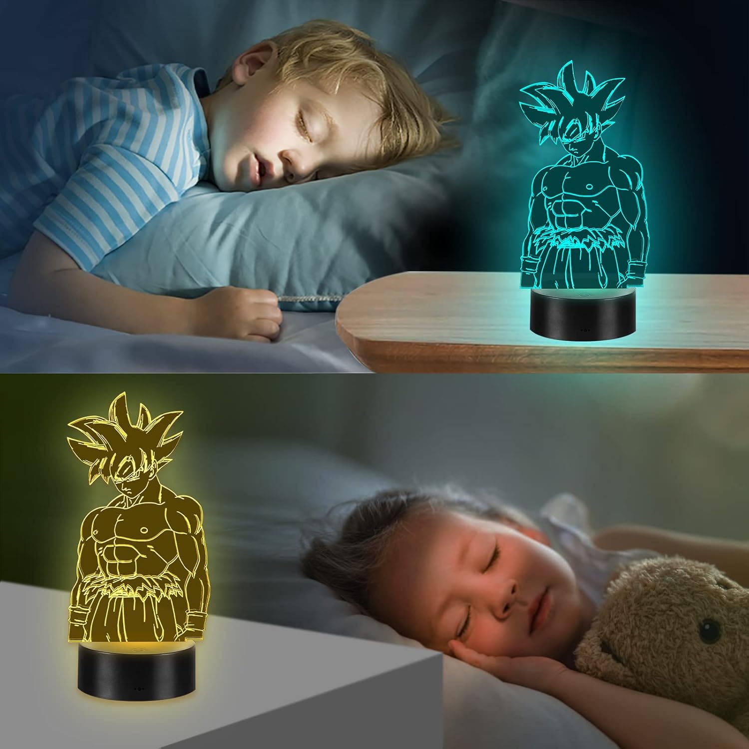 Thumbnail 6 de Eygerur Goku 3D LED Night Light with Remote & Touch — 7 Colours + 16 Colour Change, USB/Battery Powered