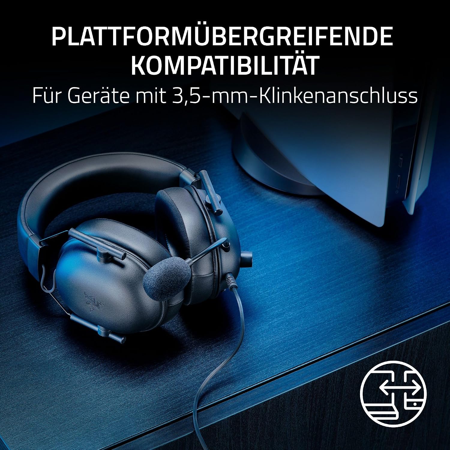 Thumbnail 6 de Razer BlackShark V2 X (PlayStation) – kabelgebundenes E-Sport Headset mit 3,5-mm-Anschluss, 50-mm-Treibern und Nierenmikrofon
