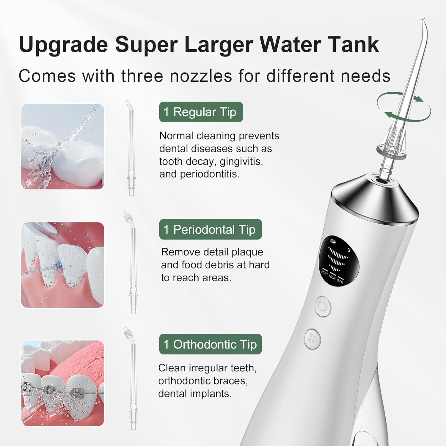 Thumbnail 4 de Water Flosser for Teeth Cordless with 300ML Tank, 3 Modes and 3 Tips – BUZHIWU