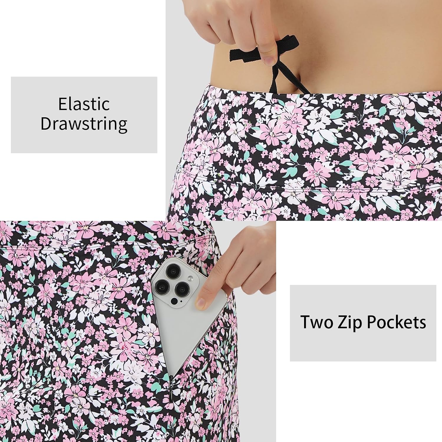 Detalle de ANIVIVO Women's Skorts Skirts 20" Knee Length with High Waist, 4 Pockets & Built-in 5" Lined Shorts