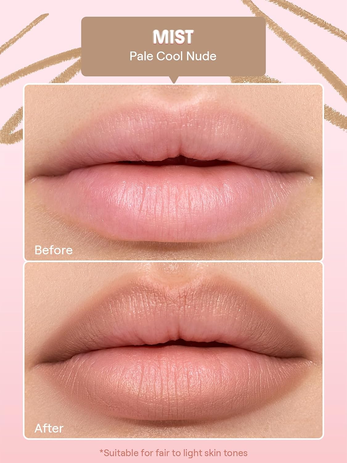 Detalle 2 de SHEGLAM b250428969400 Cloudline Blur Lip Liner, Soft-Focus Long-Wear Finish
