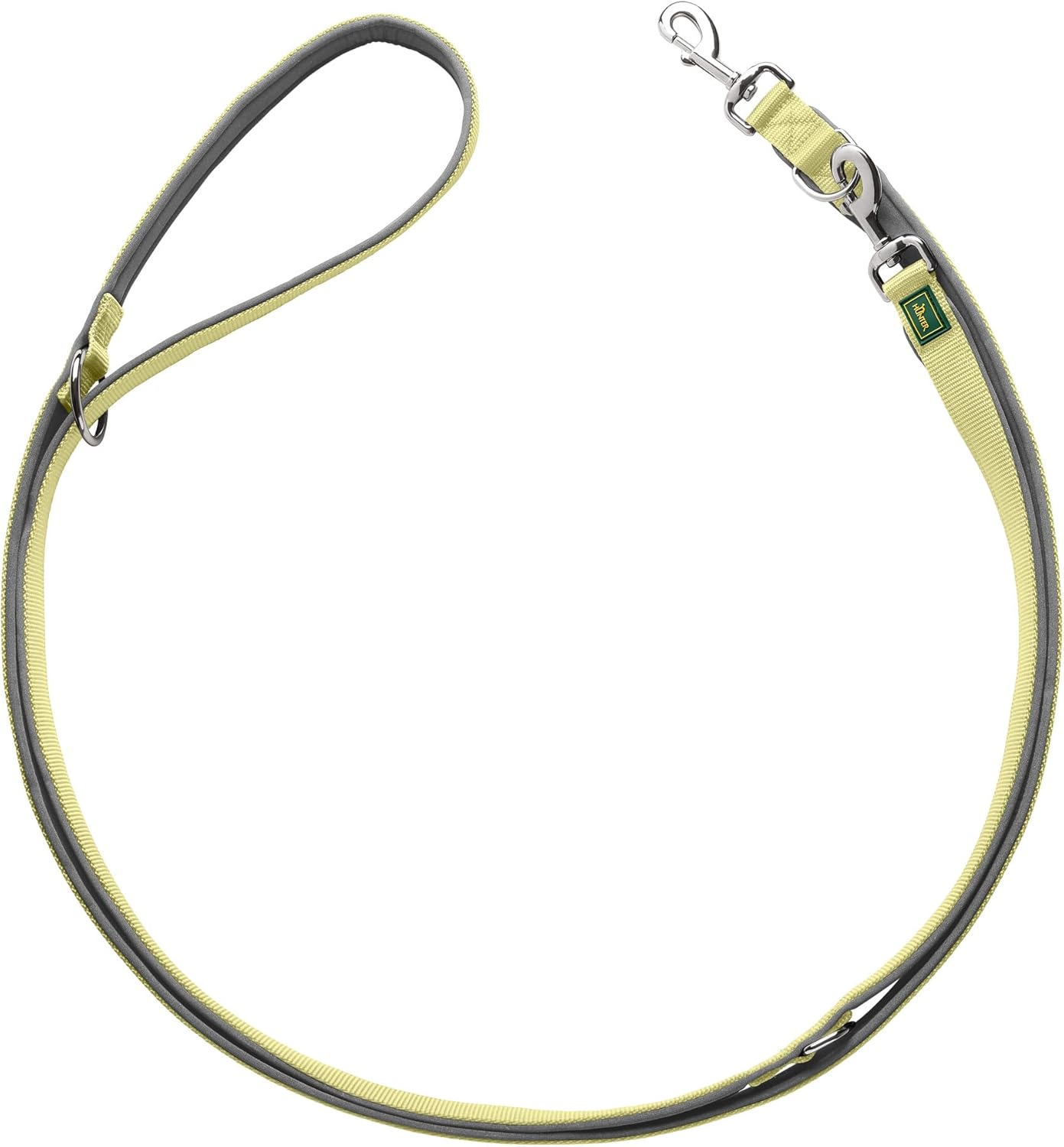 Detalle de Hunter Verstellbare Führleine NEOPREN – Matcha/Grau, 20/200 cm, Nylon, 3-fache Verstellmöglichkeit