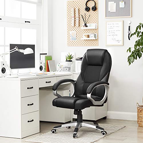 Thumbnail 1 de Silla de Oficina Ergonómica SONGMICS OBG22B: Silla Giratoria con Ruedas, Altura Ajustable, Negro