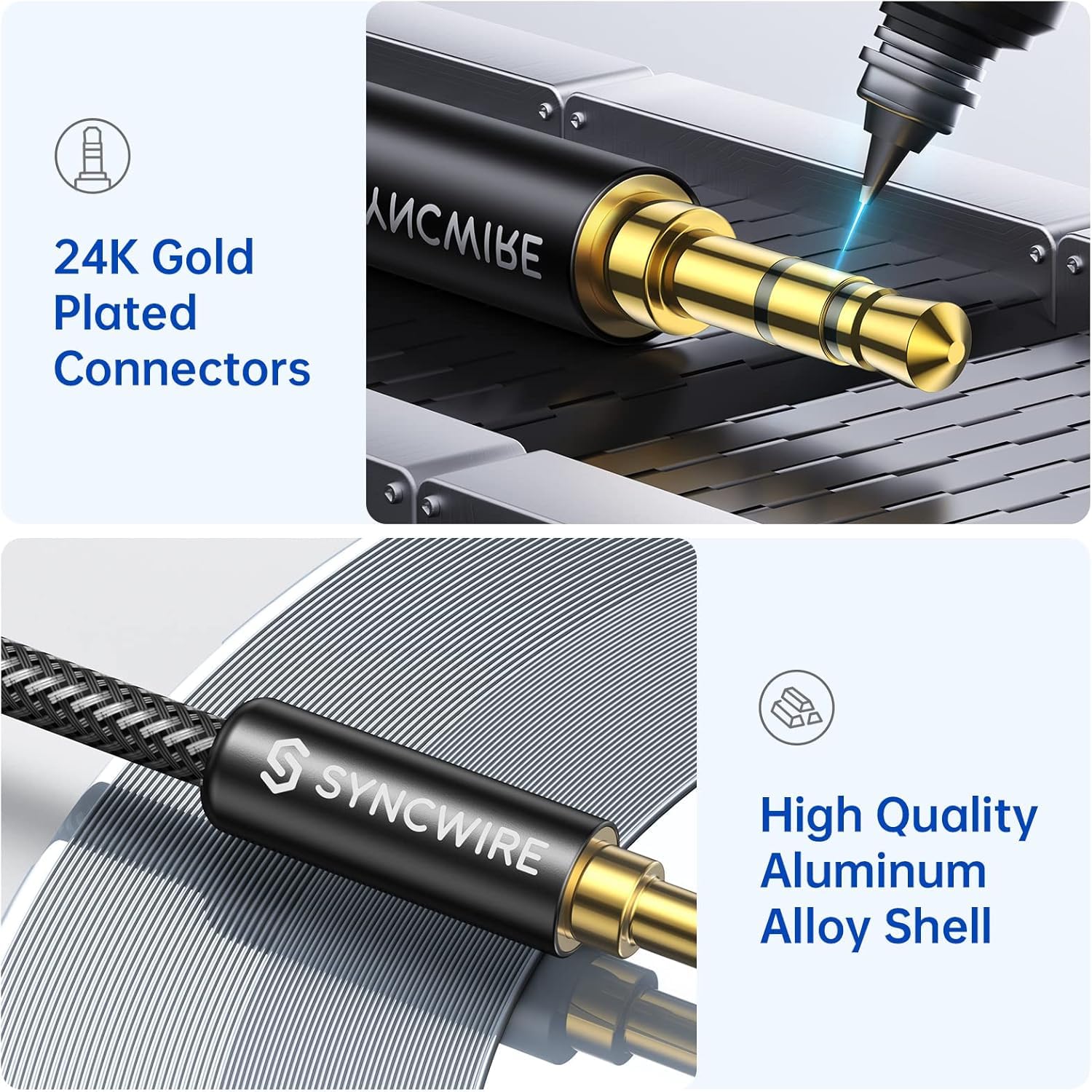 Detalle 2 de Syncwire 3.5mm Aux Cable, 3.3 ft ⚙