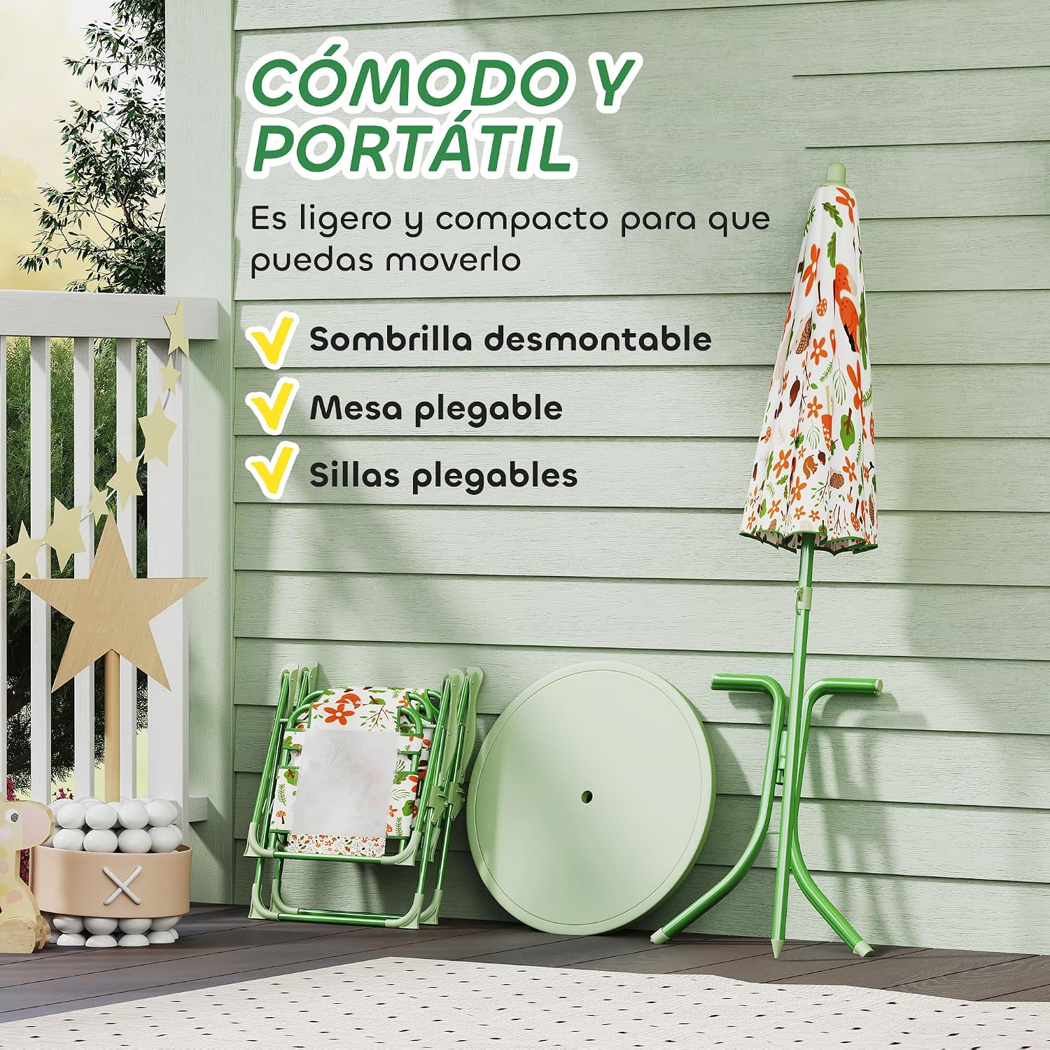 Thumbnail 4 de AIYAPLAY Conjunto mesa y sillas infantil 4 piezas