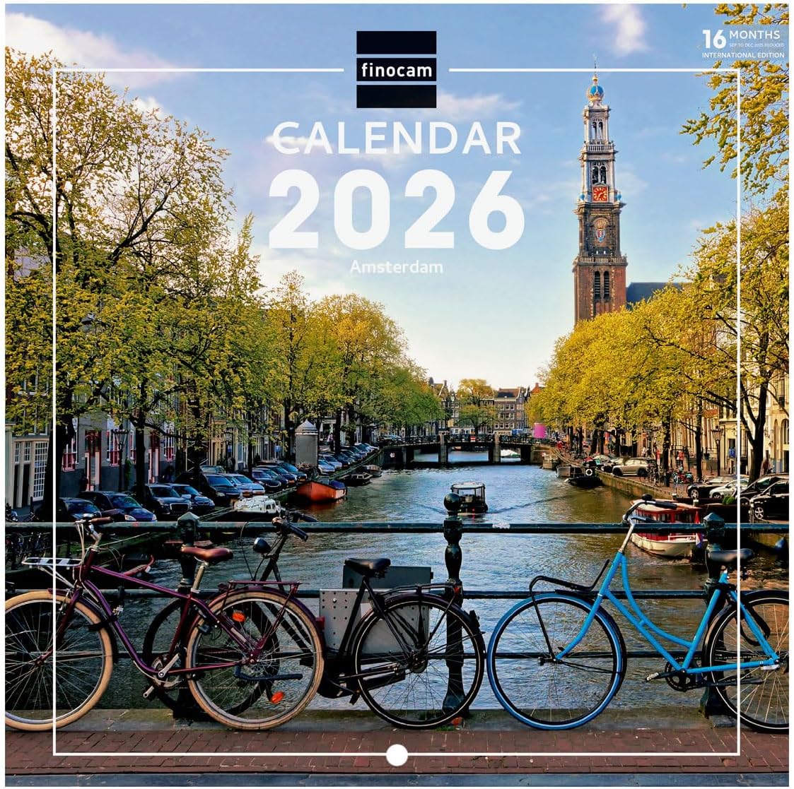 Detalle de Finocam Calendrier mural 2026 18 x 18 cm – Janvier 2026 à Décembre 2026 + Sept.-Déc. 2025 (4 mois réduits)