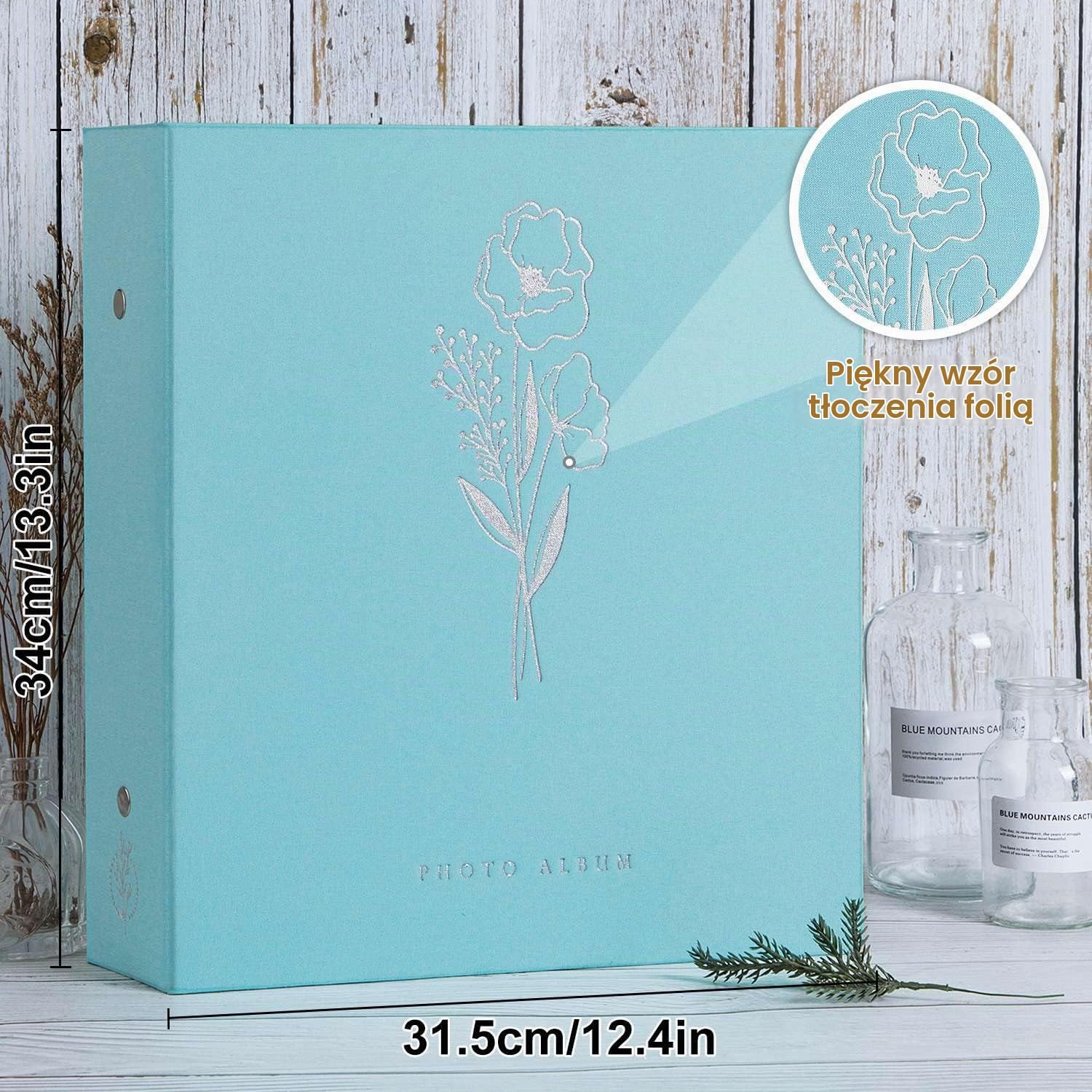 Detalle 2 de Lanpn YJBLTJ6X4-1000-TEAL – album lniany XL na 1000 zdjęć 10 × 15 cm
