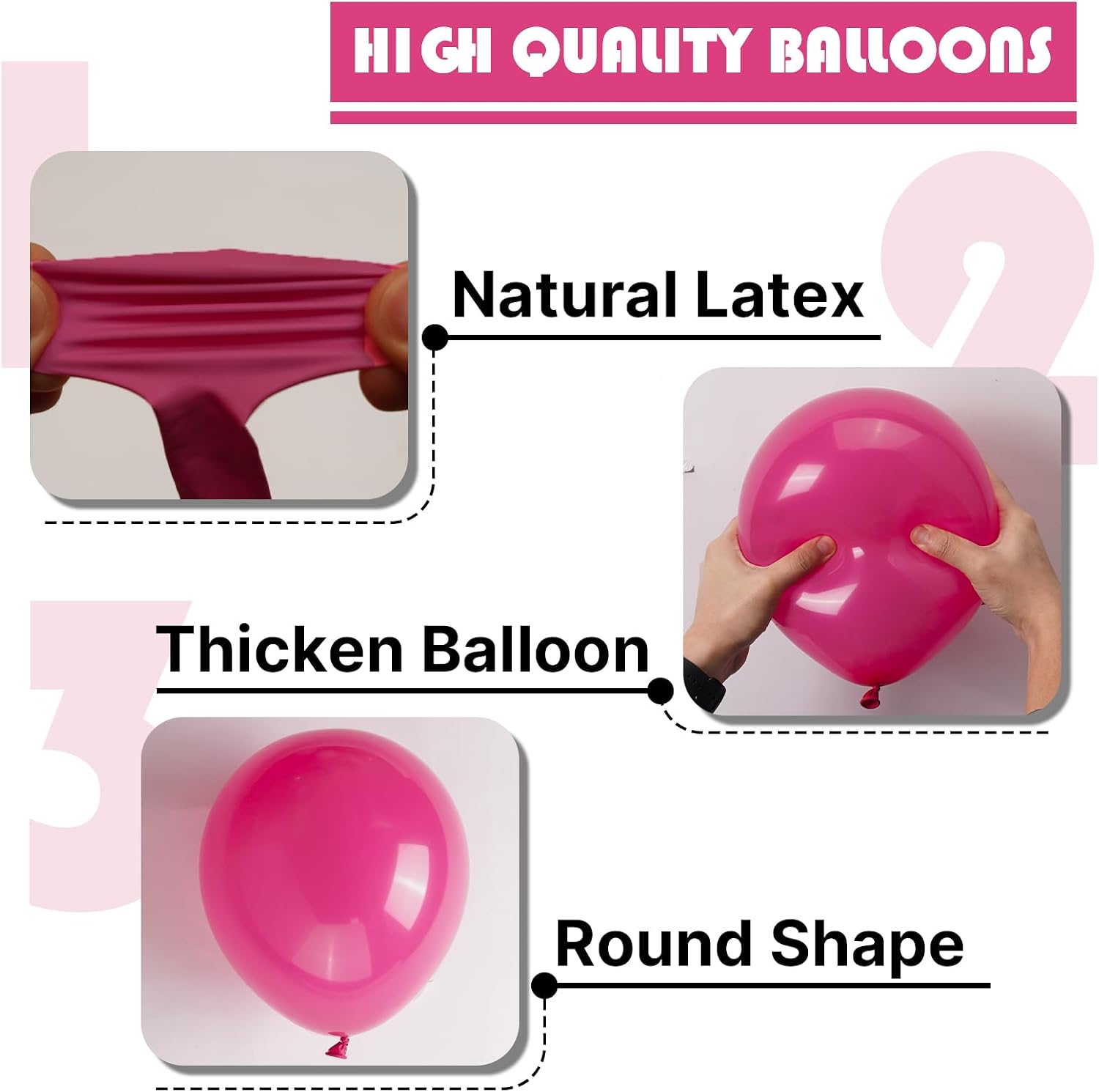 Thumbnail 6 de PartyWoo Hot Pink Balloons 140 pcs 18-5 in garland kit ๐