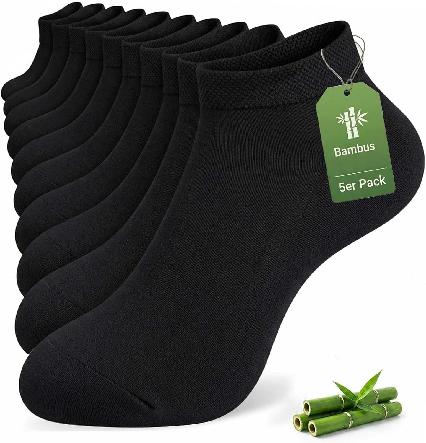 Detalle de Fiera Besa FB-Uni-Bmb-Ptk korte bamboe sportsokken, uniseks, 5 paar