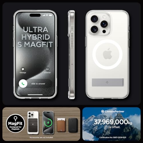 Thumbnail 6 de Spigen coque magnétique iPhone 15 Pro Max, béquille kickstand, TPU – transparent ⚡