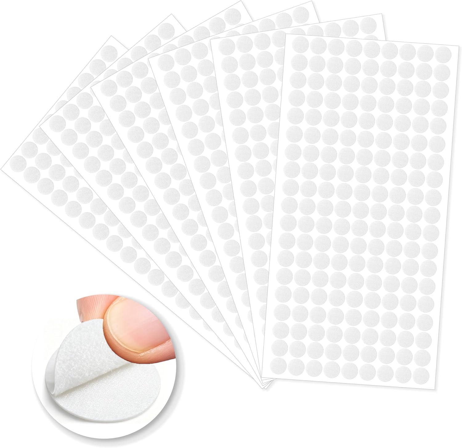 Detalle de Xcdhemde VELCRO-DOT klittenbandstippen, wit en zelfklevend, 10 mm