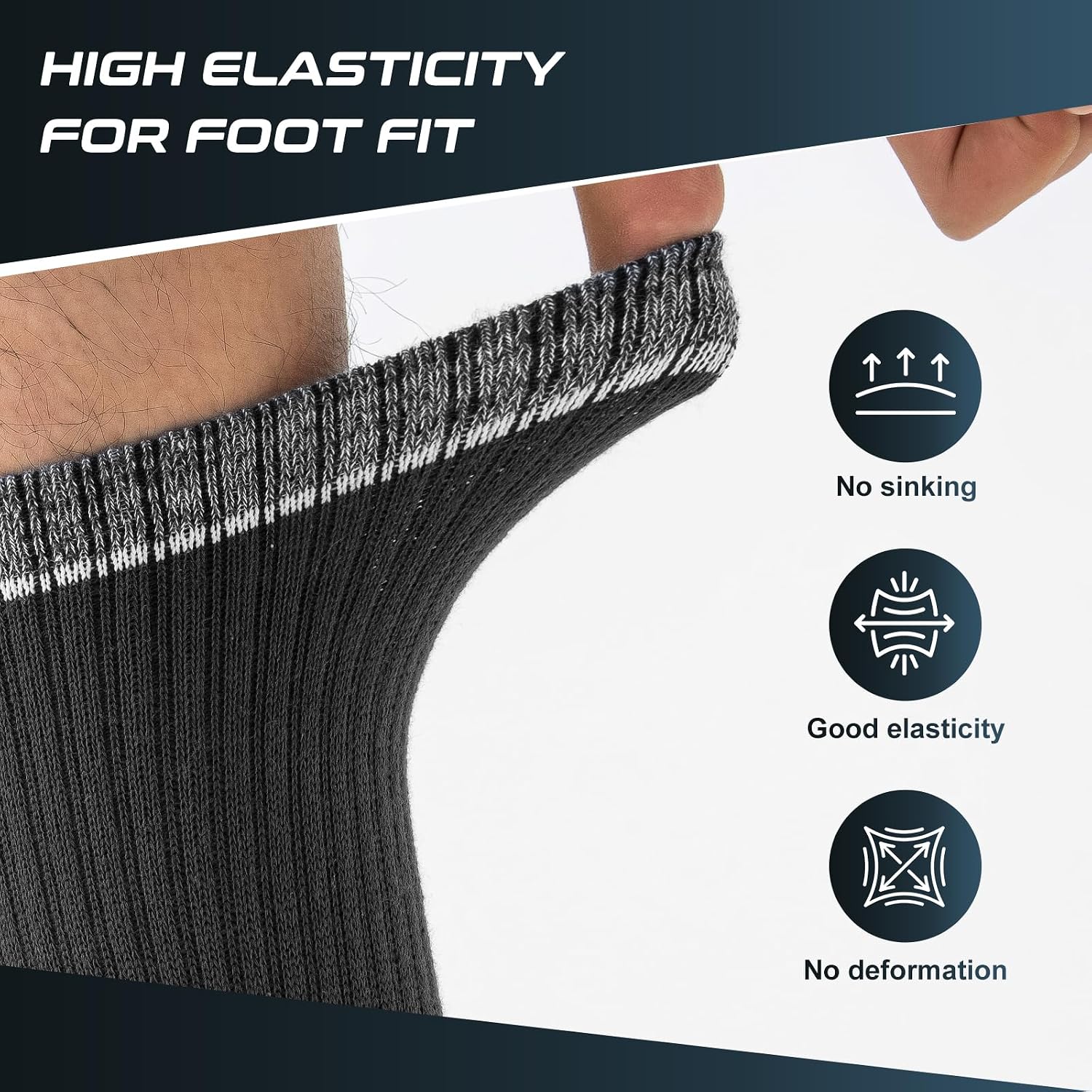 Thumbnail 6 de inaWarm Mens Socks – Breathable, Cushioned Outdoor Hiking Socks (5 Pairs)