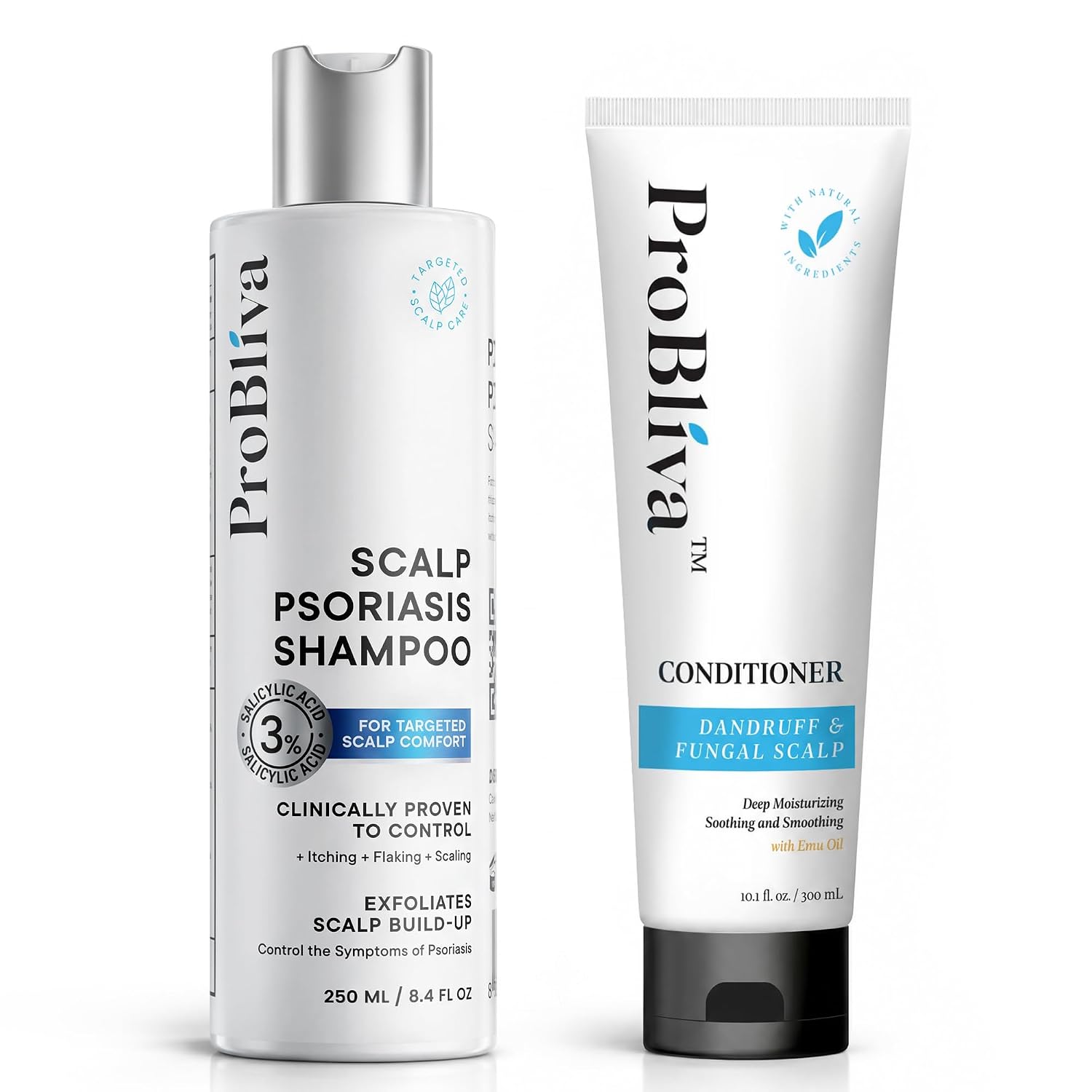 Detalle de ProBliva Psoriasis Shampoo & Conditioner Set with 3% Salicylic Acid
