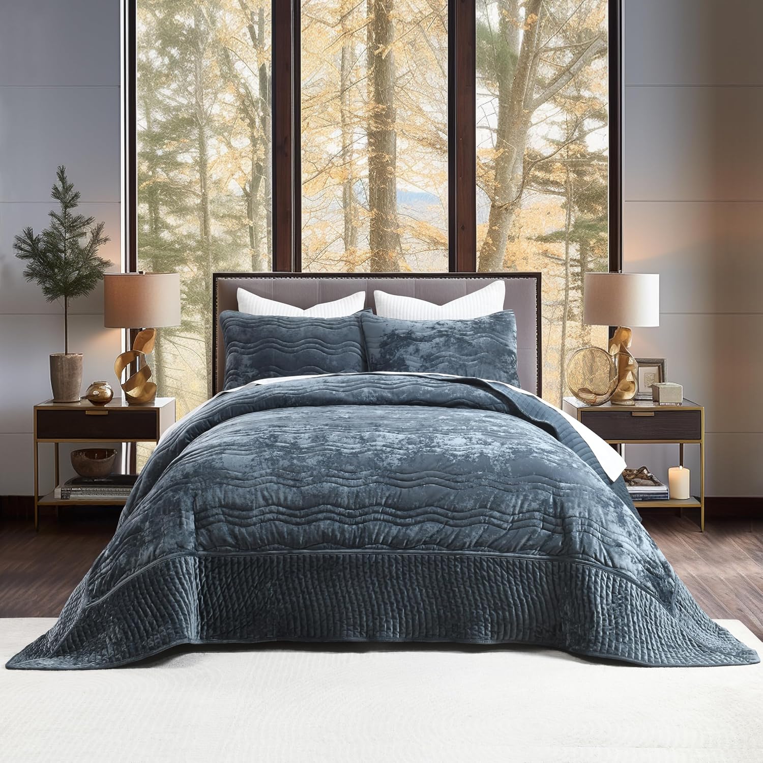 Thumbnail 6 de AJOCCI Velvet Quilt Set, King Size