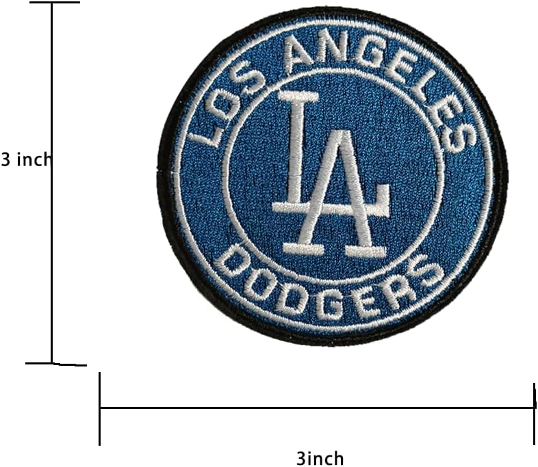 Detalle 2 de YERCHIC Dodgers刺繍ワッペン アイロン接着・縫い付け対応 3インチ 3枚入り
