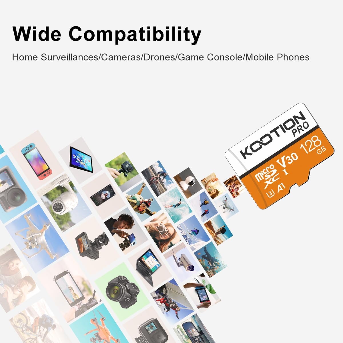 Thumbnail 3 de KOOTION Scheda di Memoria 128GB Micro SDXC U3 A1 V30: velocità reali, affidabilità e versatilità per ogni dispositivo