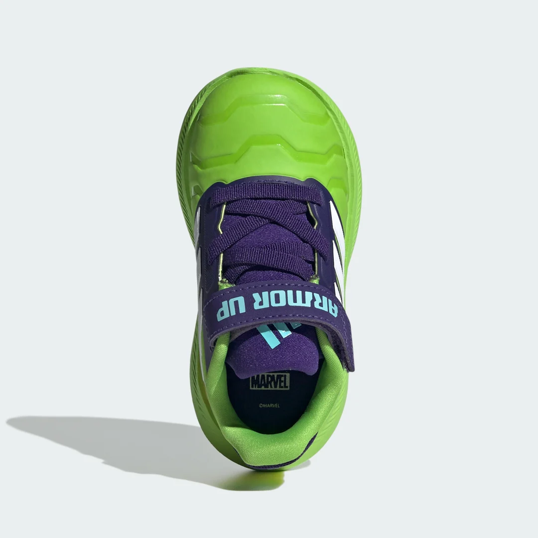 Detalle de Zapatilla adidas Marvel Iron Hulk Runfalcon 5 (Bebés) – verde, para primeros pasos