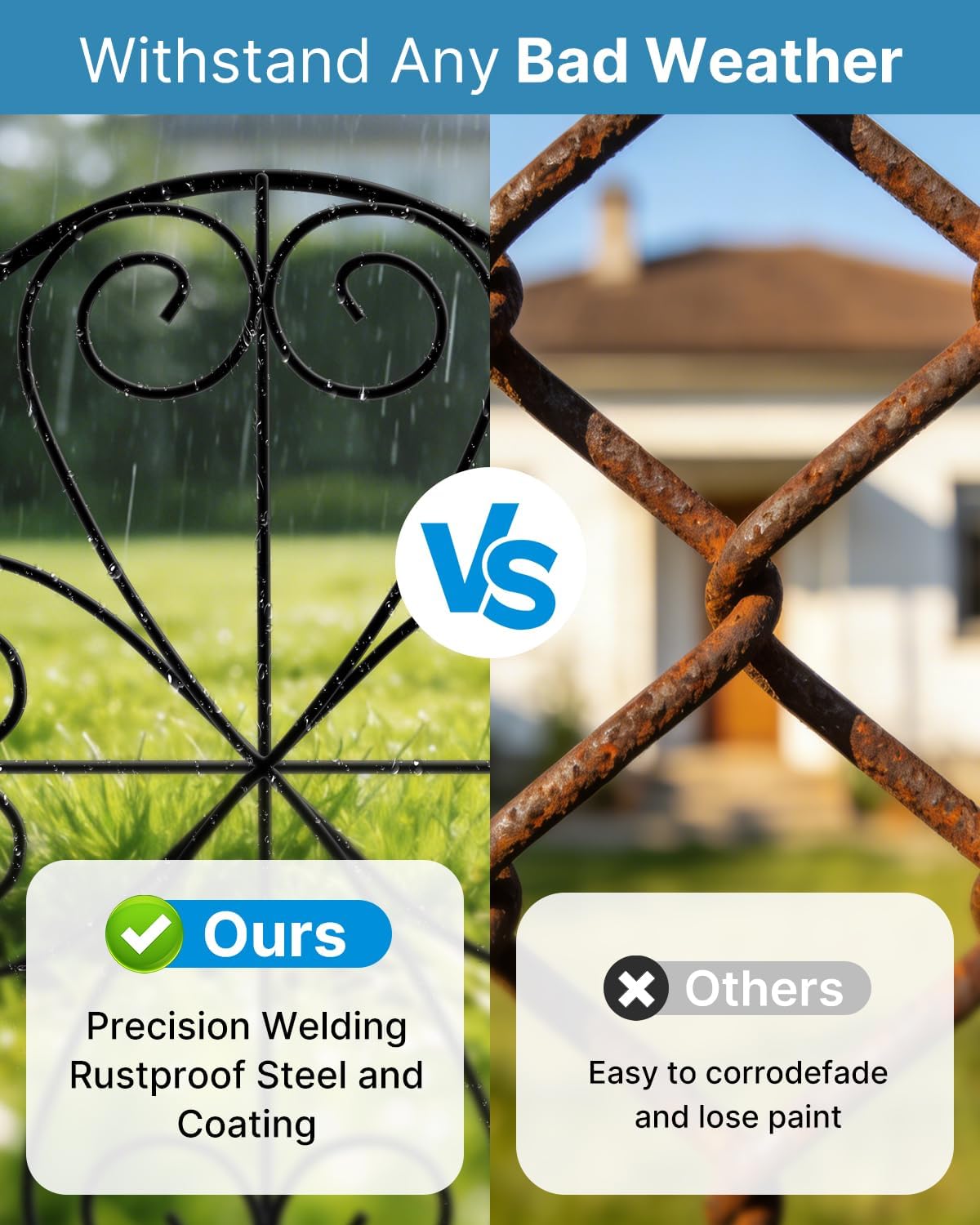 Thumbnail 5 de ARIFARO Metal Garden Fence Panels (59cm H x 32cm W), 25 Pack, Black – no-dig, rust-resistant outdoor barrier