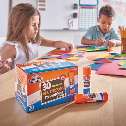 Detalle de Elmer's All Purpose School Glue Sticks — 7 g, 30 Count, Acid-Free & Washable