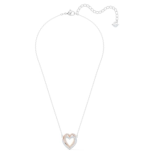 Detalle de Swarovski Infinity Necklace, Heart – White Mixed Metal Finish