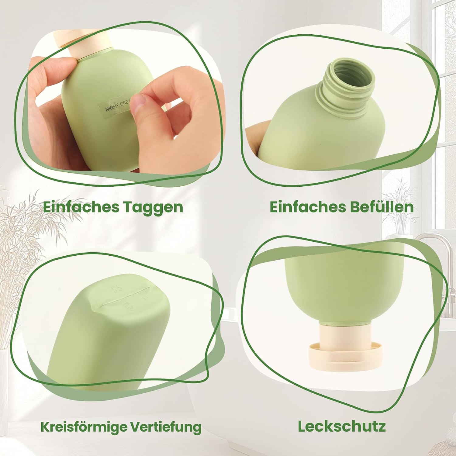 Thumbnail 2 de YiJiuBa 4x100ml Reiseflaschen Set