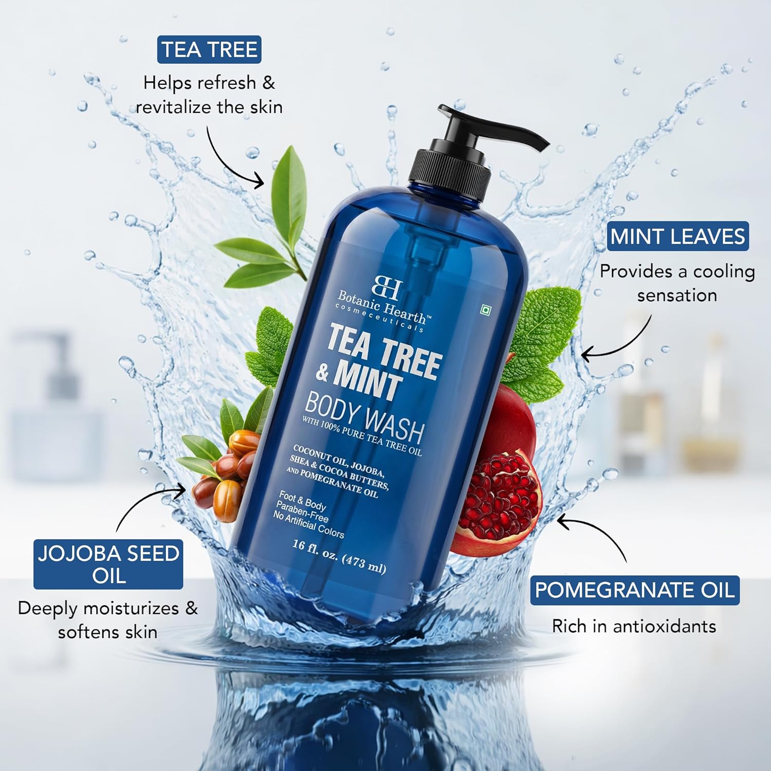 Detalle 2 de Botanic Hearth Tea Tree & Mint Body Wash, 16 fl oz