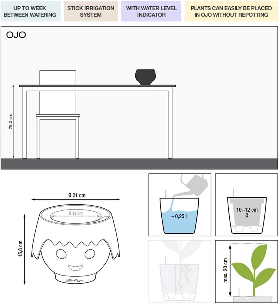 Thumbnail 1 de LECHUZA OJO Pflanzgefäß Apple Green 19042