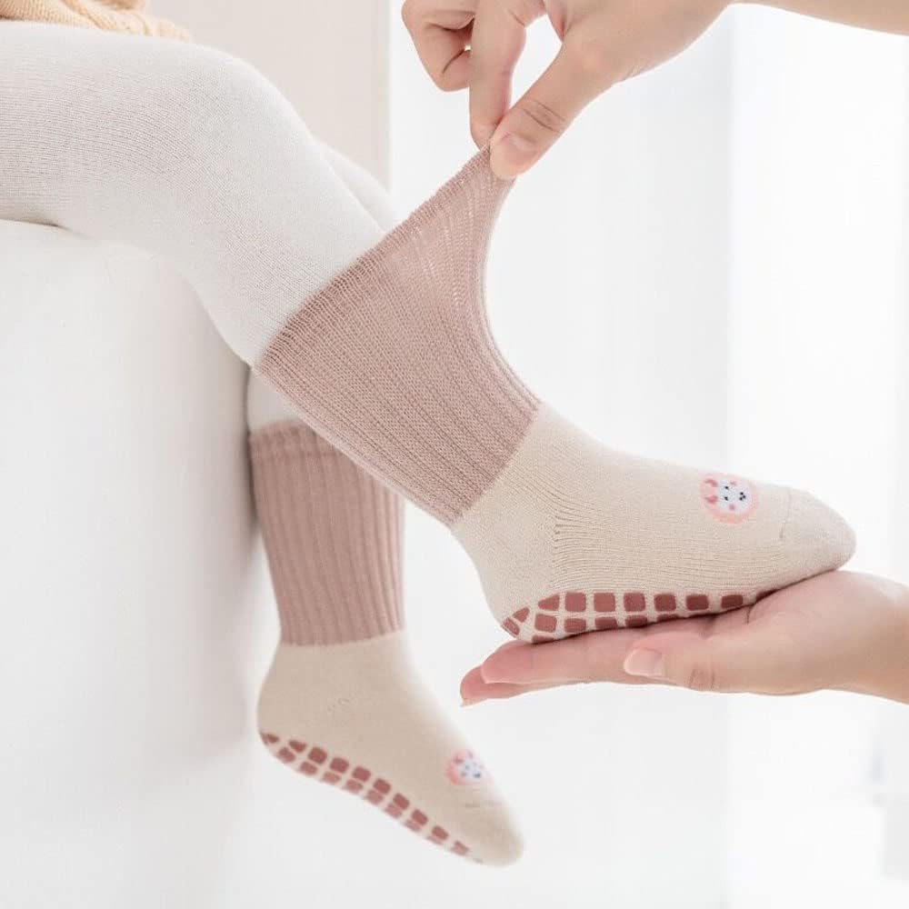 Detalle de FedMois 6er Pack Baby & Kleinkinder ABS-Wintersocken aus Baumwolle mit rutschhemmenden Noppen