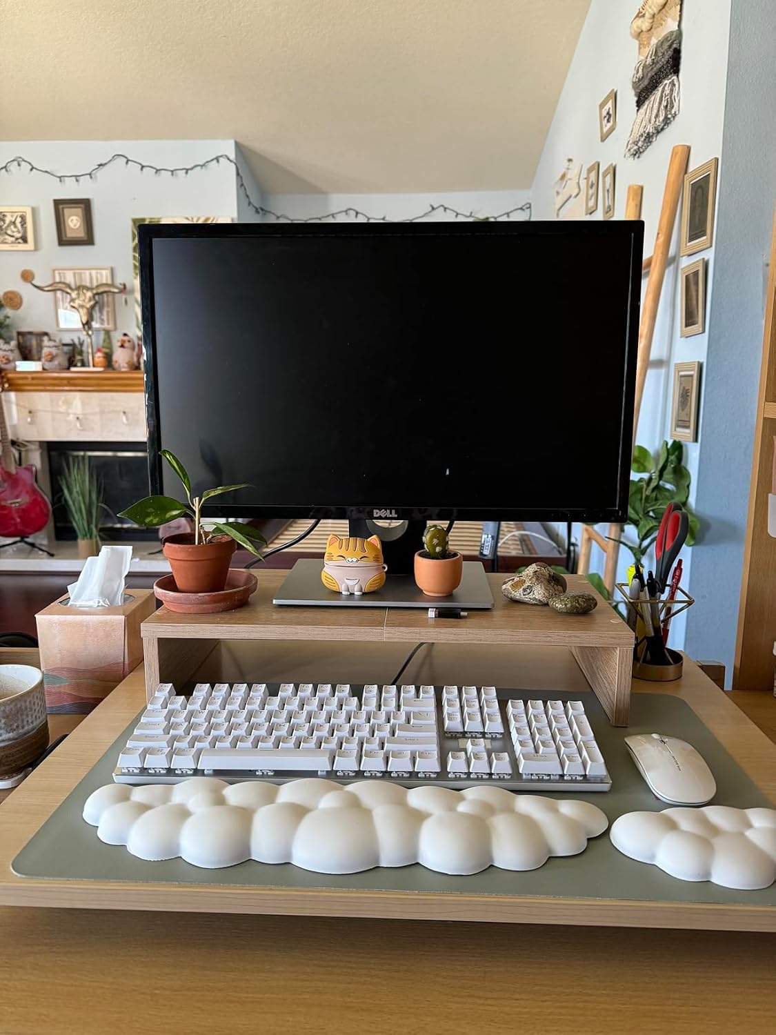 Detalle de JIKIOU WRIST-A Cloud Wrist Rest Set with Memory Foam and Non-Slip Base