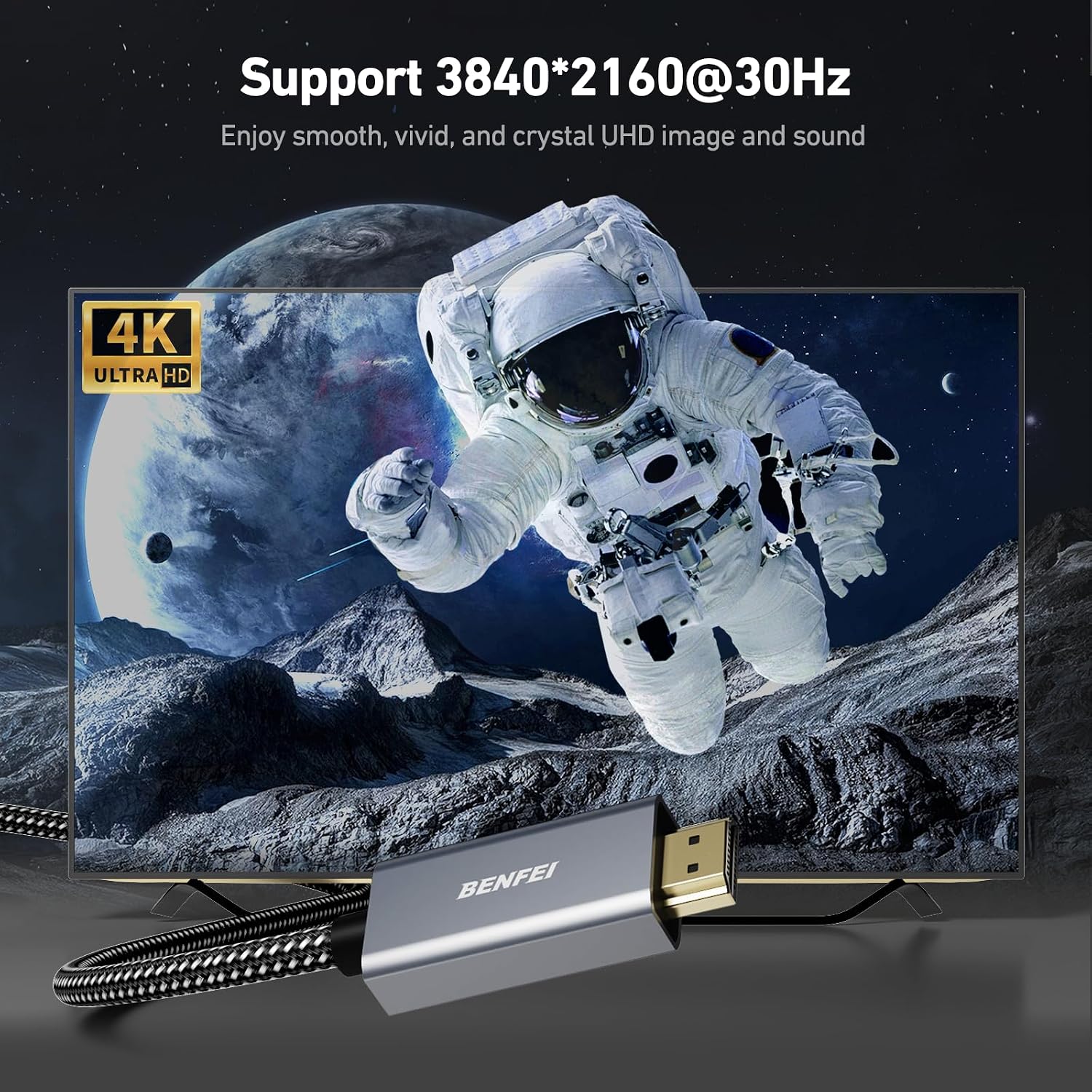 Detalle 1 de BENFEI Cavo DisplayPort HDMI 3 m