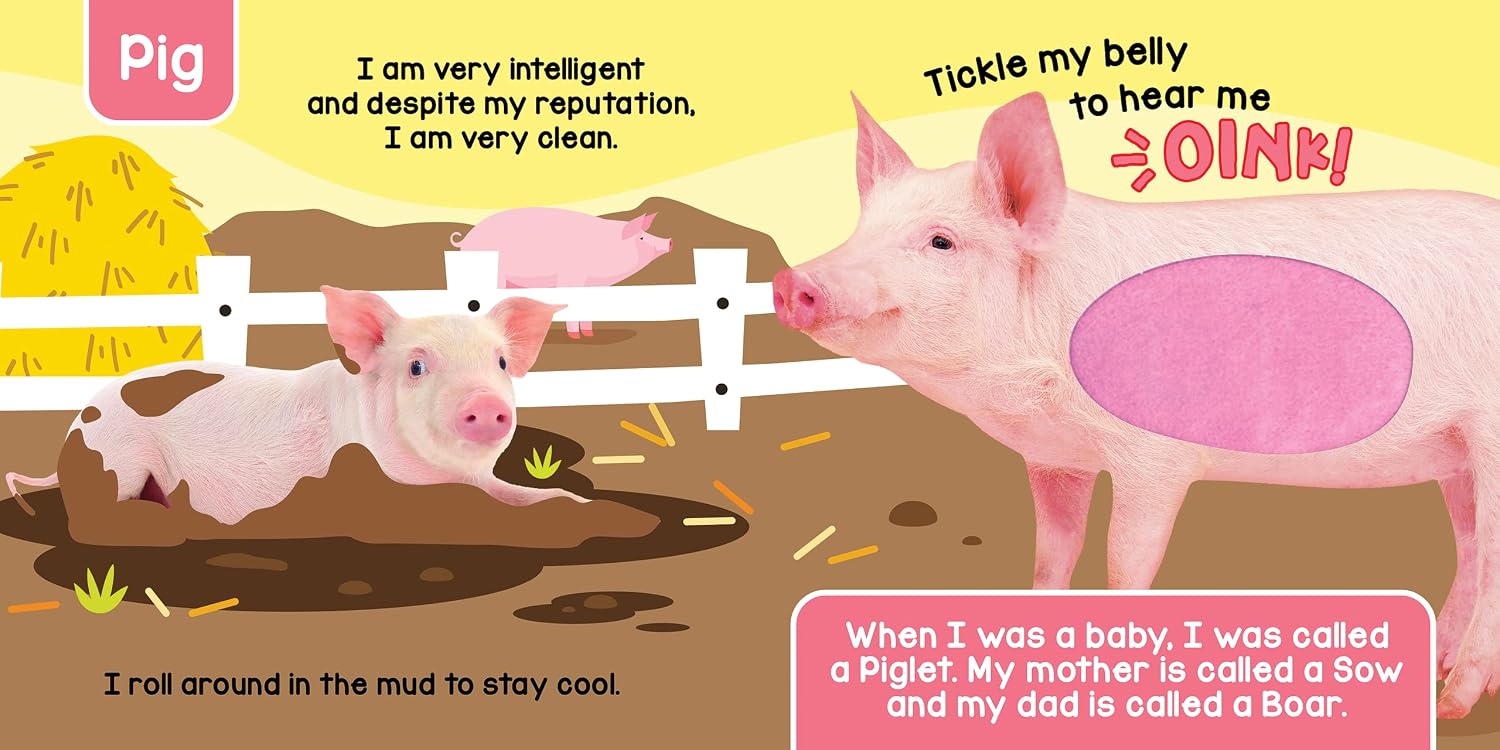 Detalle de Little Hippo Books Farm Animals Touch-and-Feel Sound Book for Babies and Toddlers