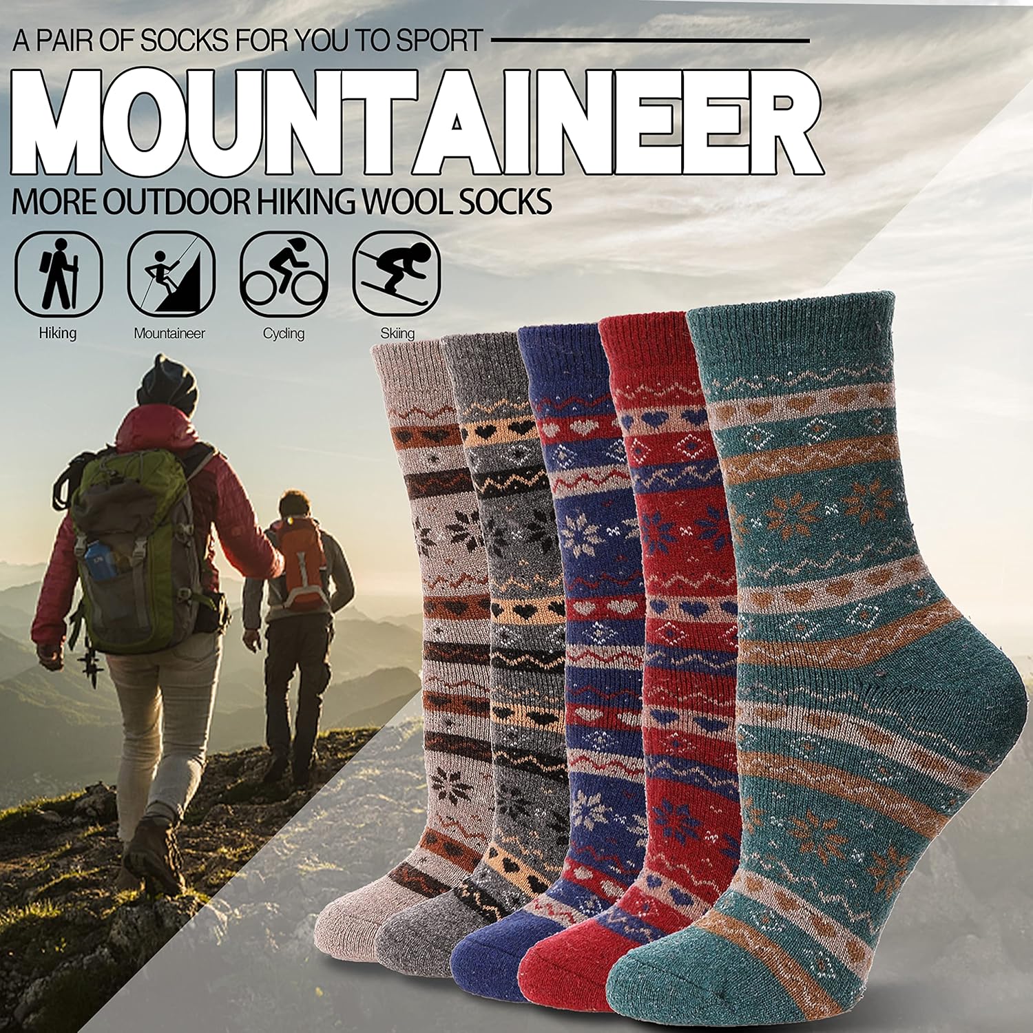 Thumbnail 1 de EBMORE Merino Wool Socks 5 Pairs