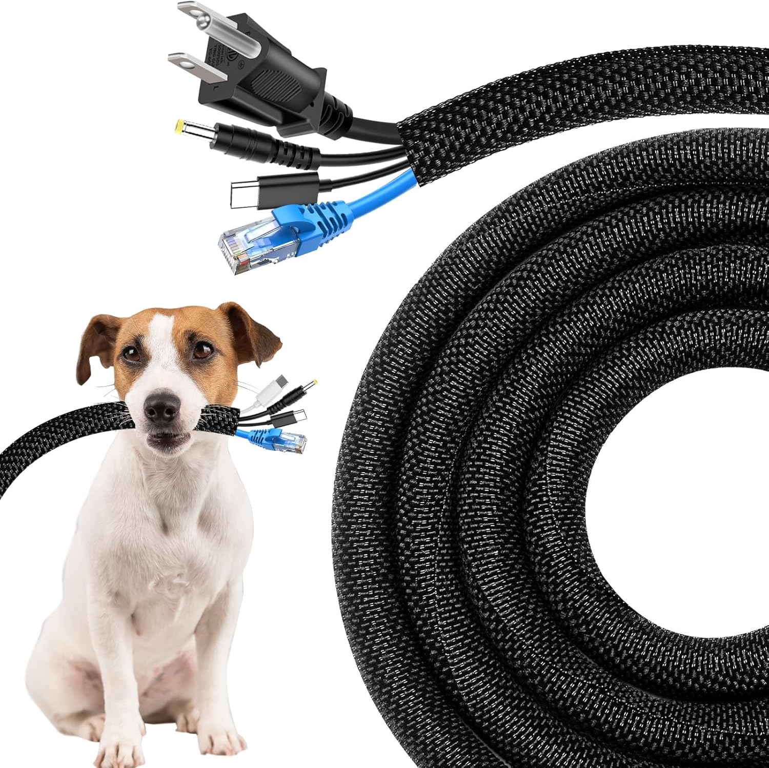 Detalle de Secbolt Pet-No-Chew Cord Protectors (10ft, 1/2 in) — Bite-Resistant Cable Covers